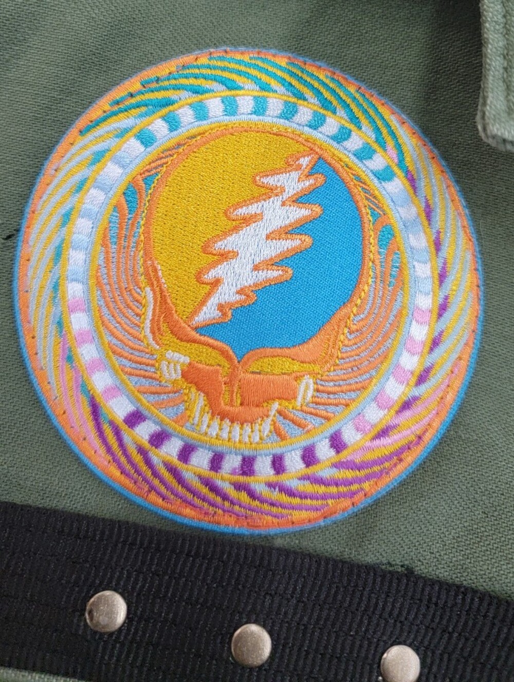 Grateful Dead US Army Military Fringe Jacket - Upcycled - Picture 10 of 11
